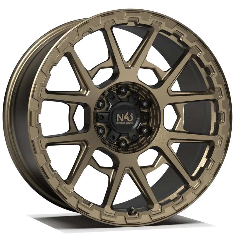 迈斯盾 N40° FG CK11X 古铜表面处理定制锻造越野轮毂，斜侧面视角