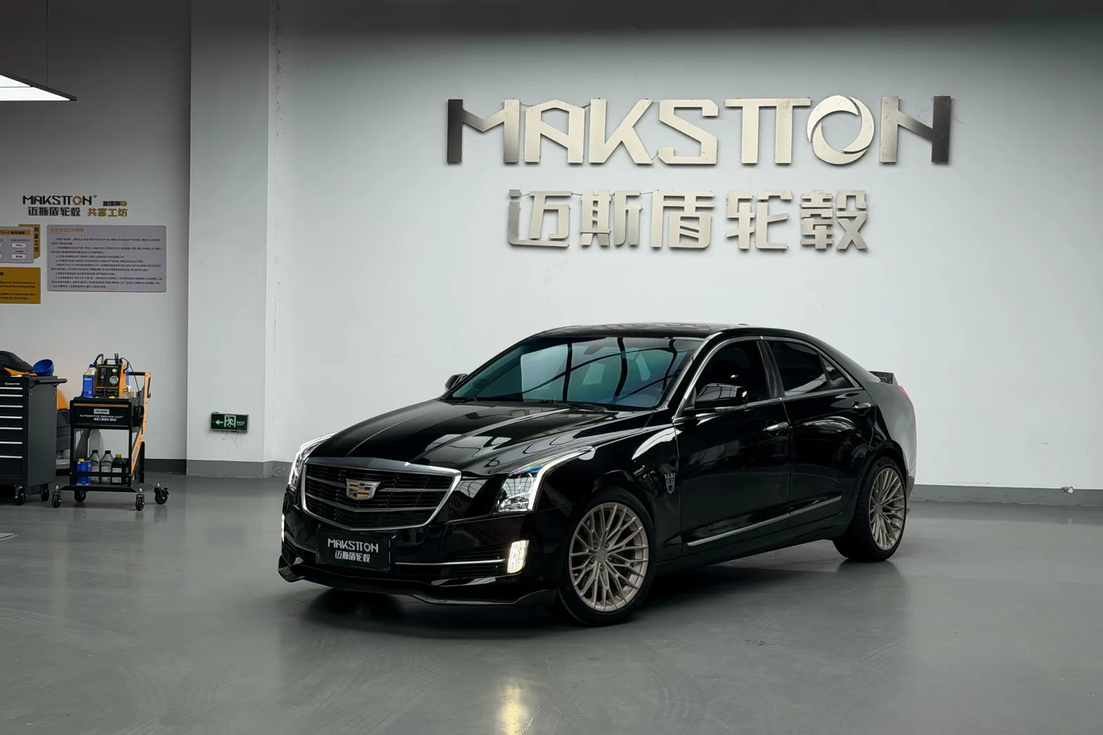 黑色凯迪拉克ATSL搭载MAKSTTON FG RE03 18寸轮毂实拍图，第3张
