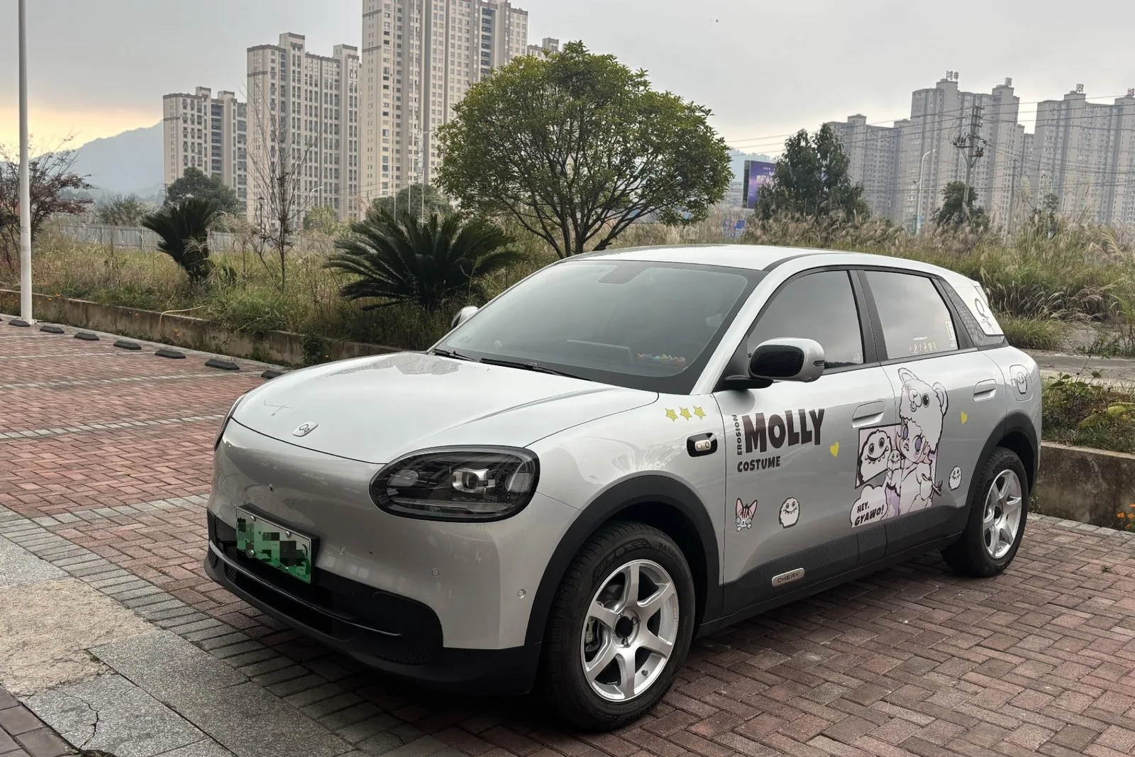 银色奇瑞QQ3 EV搭载MAKSTTON FF MR7S 16寸轮毂实拍图，第3张
