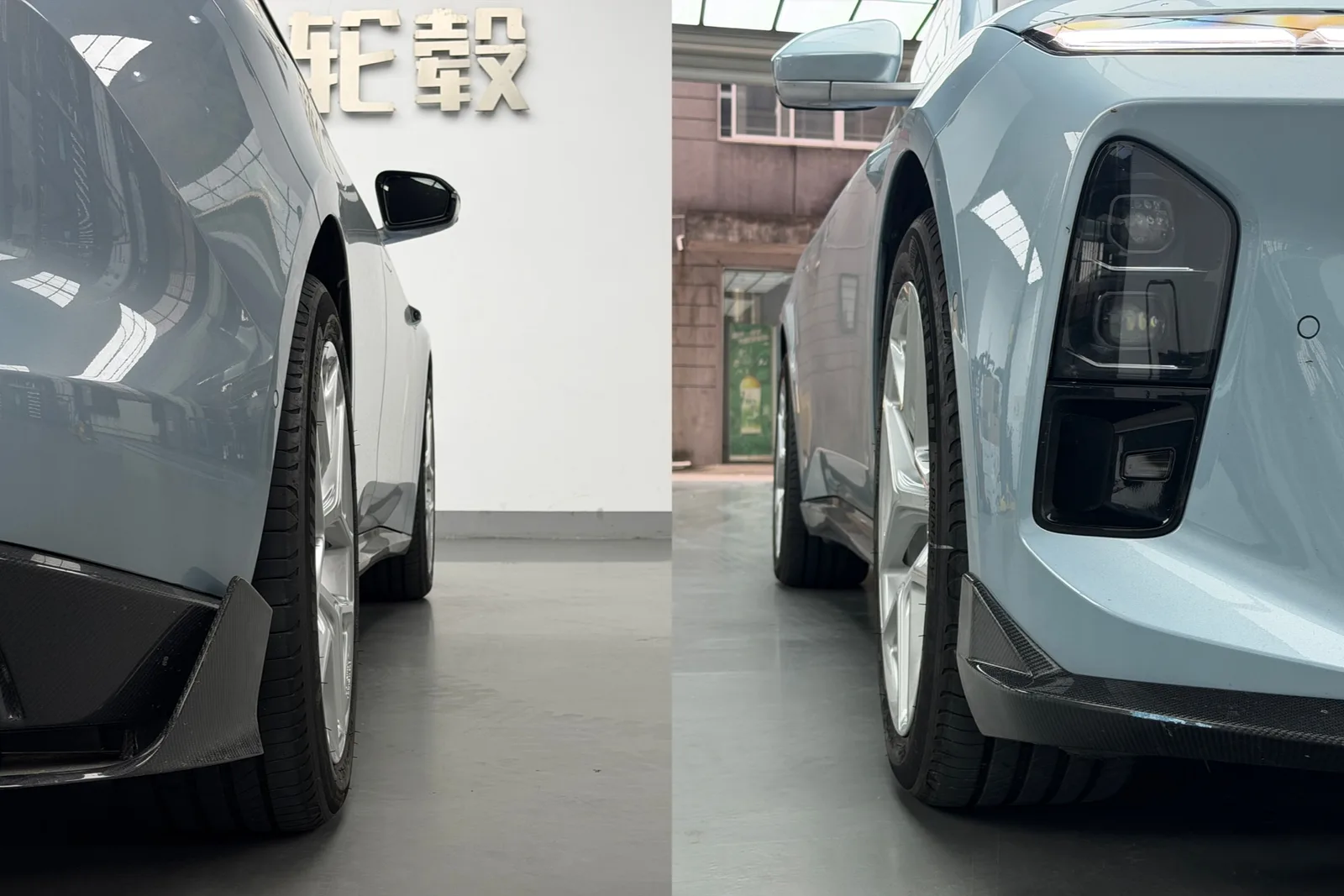 蓝色蔚来ET5T搭载MAKSTTON FG FK07RL 19寸轮毂实拍图，第6张