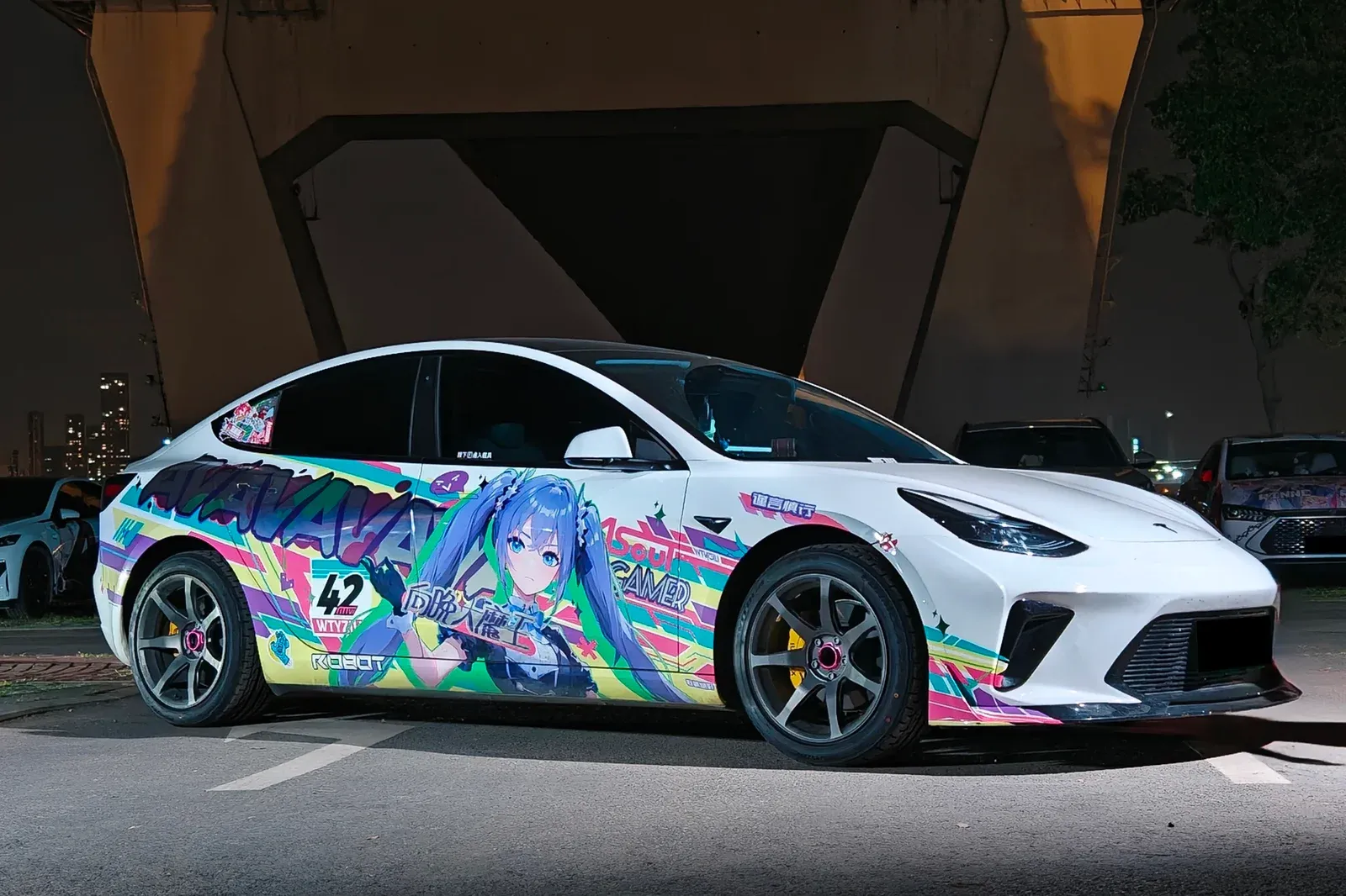 特斯拉Model3改装MAKSTTON FG MR718寸轮毂实拍图（第2张）